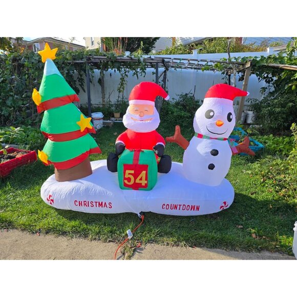 🆕6FT Christmas Inflatable Countdown Tree Santa Claus Snowman Outdoor Decoration - Picture 2 of 8